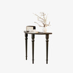 Traditional French Wood Roman Column Half-Round Console Table With Symmetrical Design For Entryway