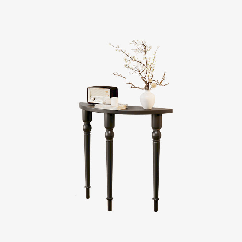 Traditional French Wood Roman Column Half-Round Console Table With Symmetrical Design For Entryway