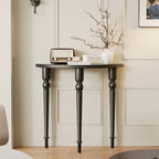 Traditional French Wood Roman Column Half-Round Console Table With Symmetrical Design For Entryway