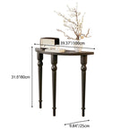 Traditional French Wood Roman Column Half-Round Console Table With Symmetrical Design For Entryway