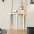 Traditional French Wood Roman Column Half-Round Console Table With Symmetrical Design For Entryway