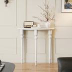 Traditional French Wood Roman Column Half-Round Console Table With Symmetrical Design For Entryway