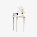 Traditional French Wood Roman Column Half-Round Console Table With Symmetrical Design For Entryway