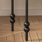 Contemporary Retro Iron Arched Rectangular Nightstand With 2-Tier Cabinet For Bedside
