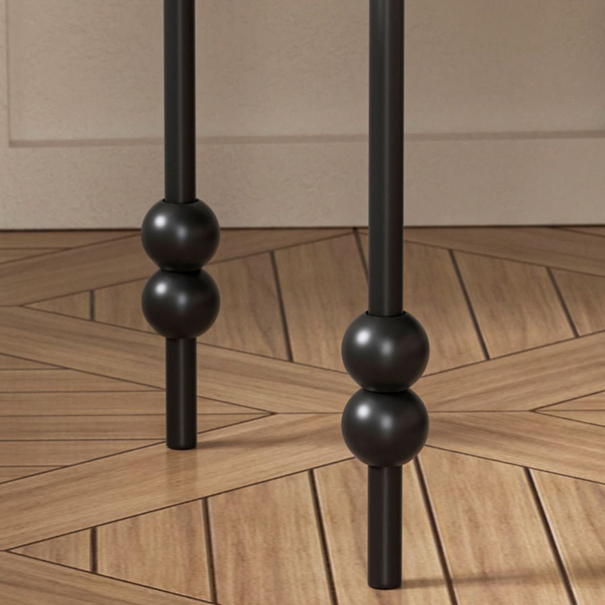 Contemporary Retro Iron Arched Rectangular Nightstand With 2-Tier Cabinet For Bedside