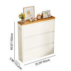 Modern Minimalist Steel Slim Rectangular Shoe Storage With Flip Drawers 3/4 Tier For Entryway