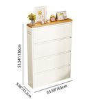 Modern Minimalist Steel Slim Rectangular Shoe Storage With Flip Drawers 3/4 Tier For Entryway