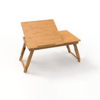 Adjustable Foldable Bamboo Bed Desks - Simplicity Ergonomic Laptop Table For Bedroom & Study