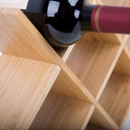 Botellero minimalista de bambú en forma de W para 8 botellas - Expositor de encimera para cocina