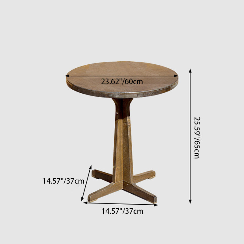 Contemporary Retro Solid Wood Plywood & Iron Round Square Coffee Table And Chair Set For Balcony & Living Room
