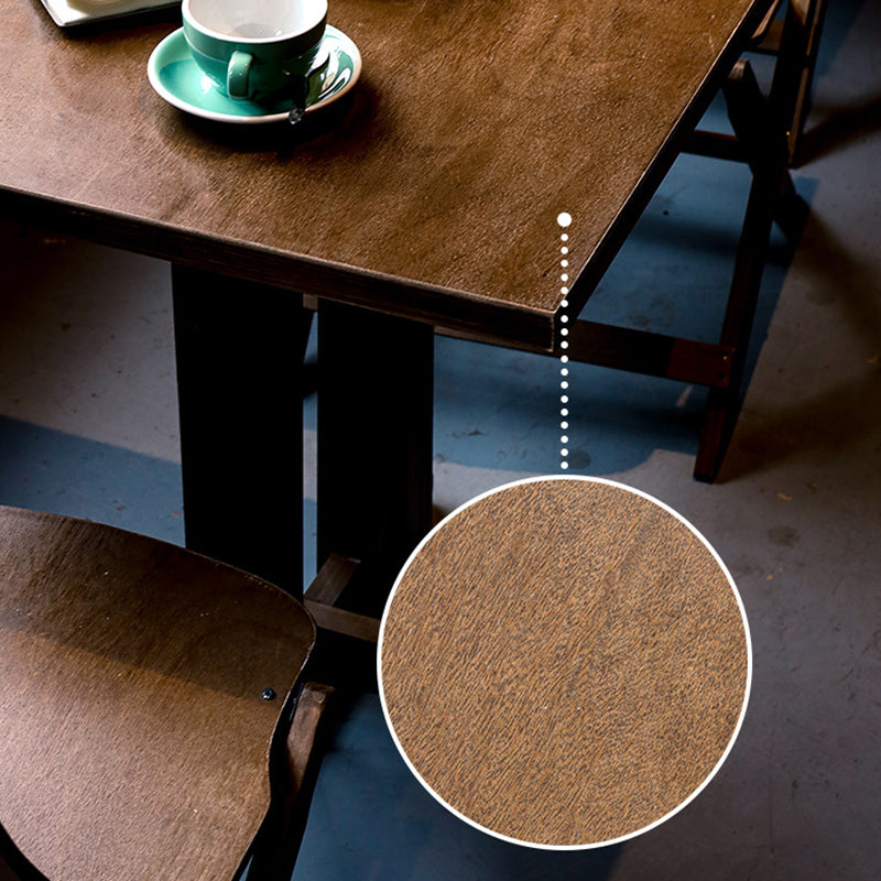 Contemporary Retro Solid Wood Plywood & Iron Round Square Coffee Table And Chair Set For Balcony & Living Room