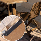 Contemporary Retro Solid Wood Plywood & Iron Round Square Coffee Table And Chair Set For Balcony & Living Room