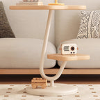 Contemporary Creative Floral-Shaped Carbon Steel Medium-Density Fiberboard Side Table 2-Tier For Living Room