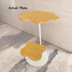 Contemporary Creative Floral-Shaped Carbon Steel Medium-Density Fiberboard Side Table 2-Tier For Living Room