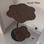 Contemporary Creative Floral-Shaped Carbon Steel Medium-Density Fiberboard Side Table 2-Tier For Living Room