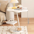 Contemporary Creative Floral-Shaped Carbon Steel Medium-Density Fiberboard Side Table 2-Tier For Living Room