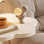 Contemporary Creative Floral-Shaped Carbon Steel Medium-Density Fiberboard Side Table 2-Tier For Living Room