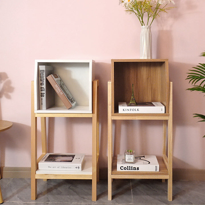 Estantería de aglomerado de fibra de madera de densidad media y pino macizo, cuadrada, moderna minimalista, tipo 1/2 armario para sala de estar