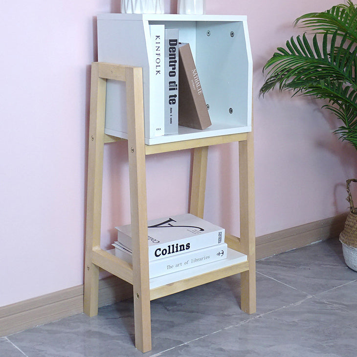 Estantería de aglomerado de fibra de madera de densidad media y pino macizo, cuadrada, moderna minimalista, tipo 1/2 armario para sala de estar