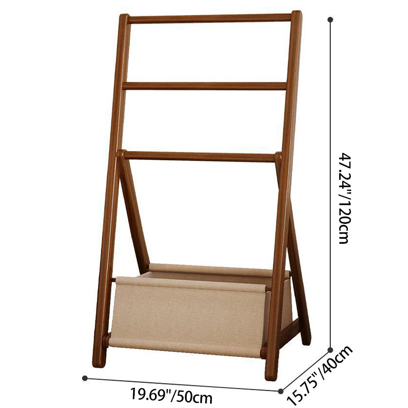 Estante expositor de bambú con estructura triangular modernista minimalista y bordes redondeados para salón