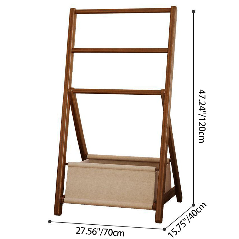 Estante expositor de bambú con estructura triangular modernista minimalista y bordes redondeados para salón
