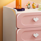 Contemporary Creative Kids Square MDF Nightstand 2-Drawer For Bedroom