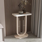 Mesa Consola Rectangular Moderna Minimalista de Hierro y Piedra Sinterizada de 1 Nivel para Entradas