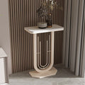 Mesa Consola Rectangular Moderna Minimalista de Hierro y Piedra Sinterizada de 1 Nivel para Entradas