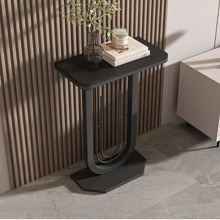 Modern Minimalist Rectangular Sintered Stone Iron Console Table 1-Tier For Entryways