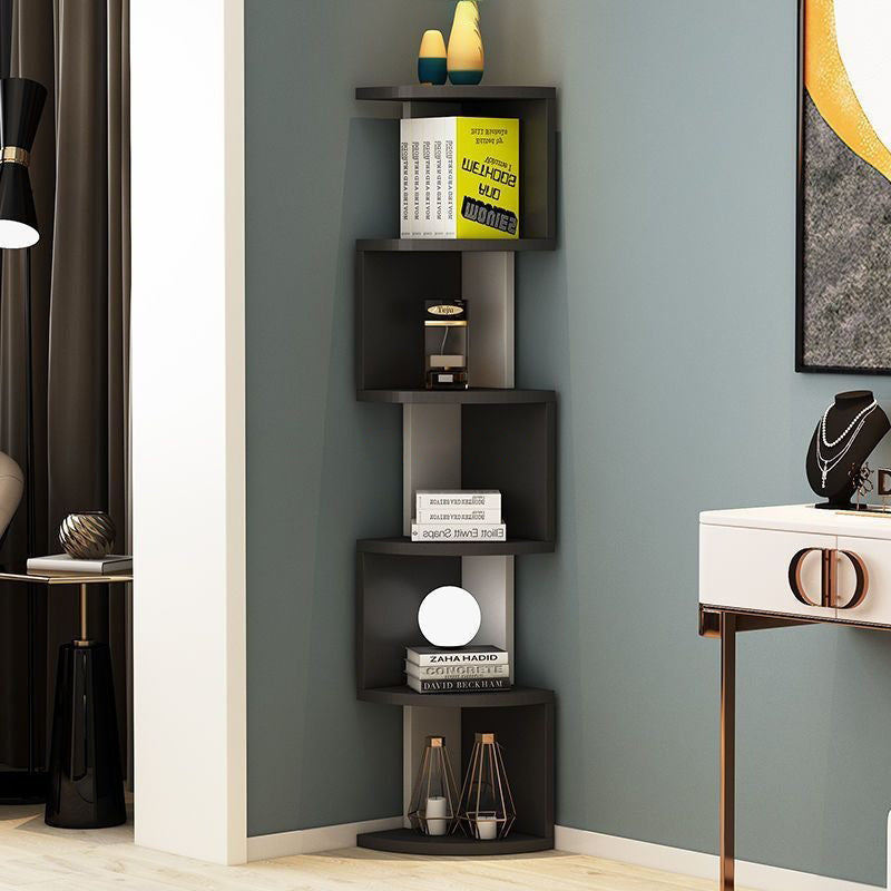 Modern Minimalist Rectangular Particle Board Bookshelves 4/5-Tier For Living Room