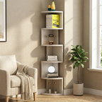Modern Minimalist Rectangular Particle Board Bookshelves 4/5-Tier For Living Room
