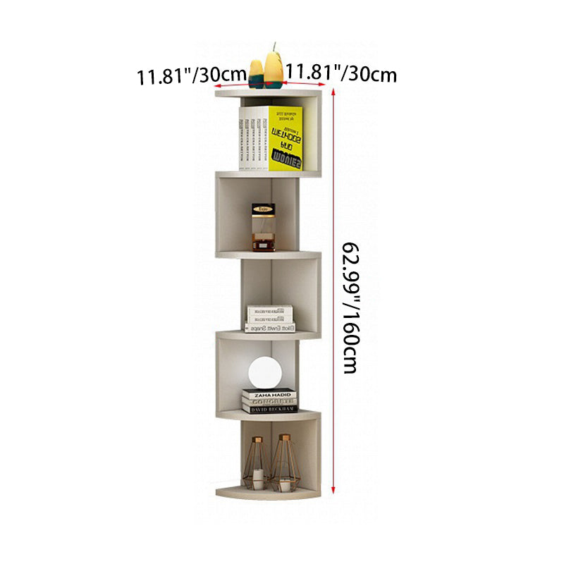 Modern Minimalist Rectangular Particle Board Bookshelves 4/5-Tier For Living Room