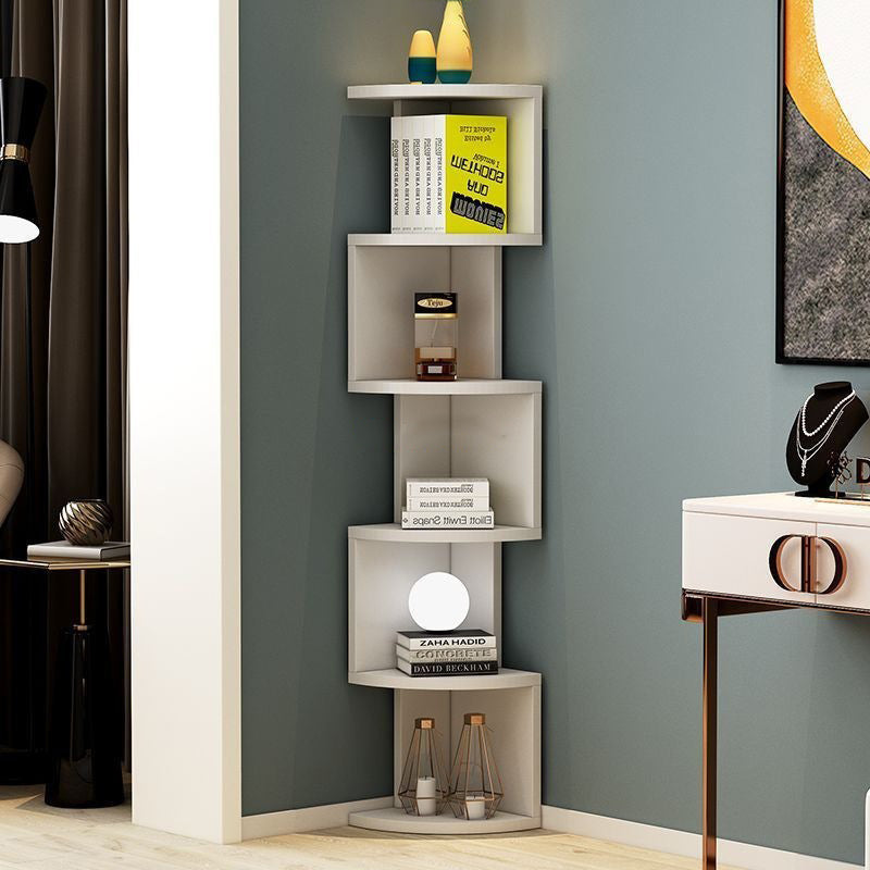 Modern Minimalist Rectangular Particle Board Bookshelves 4/5-Tier For Living Room