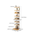 Modern Minimalist Square Rectangular Particle Board Steel Pipe Bookshelf 4/6/8/10-Tier For Living Room