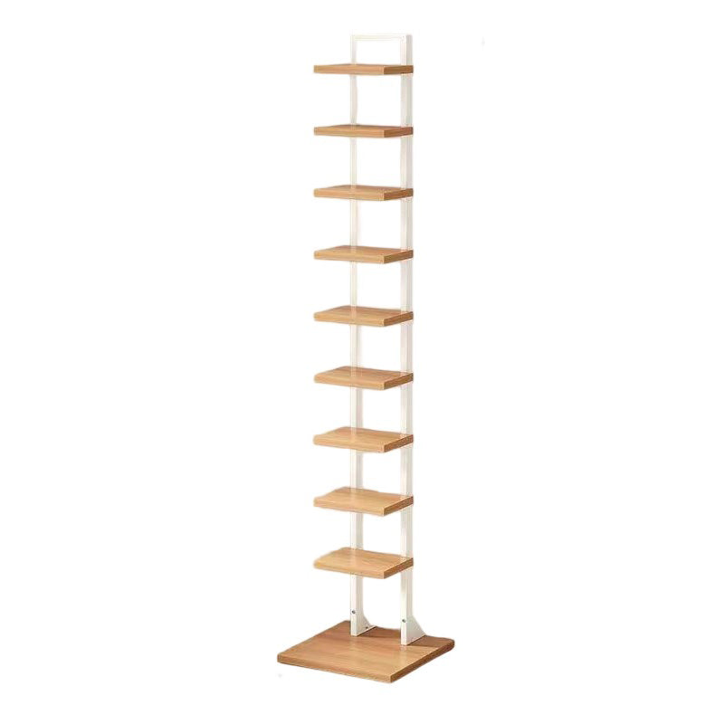 Modern Minimalist Square Rectangular Particle Board Steel Pipe Bookshelf 4/6/8/10-Tier For Living Room