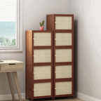 Contemporary Nordic Square Rectangular Nan Bamboo Fiberboard Storage Cabinet 2/3/4/5-Tier For Living Room