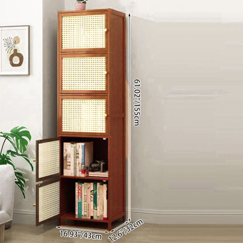 Contemporary Nordic Square Rectangular Nan Bamboo Fiberboard Storage Cabinet 2/3/4/5-Tier For Living Room