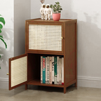 Contemporary Nordic Square Rectangular Nan Bamboo Fiberboard Storage Cabinet 2/3/4/5-Tier For Living Room
