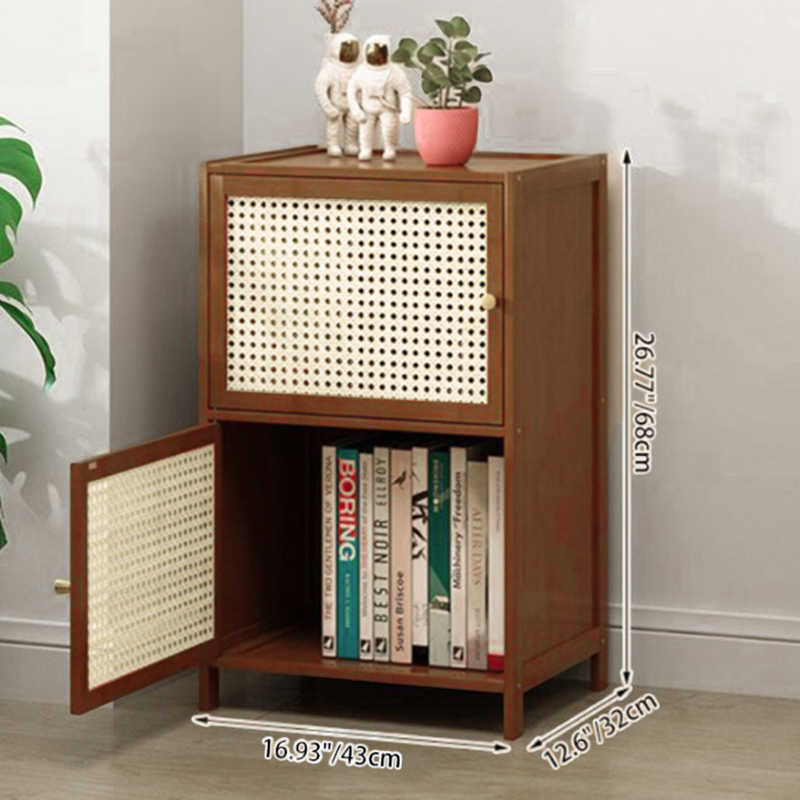Contemporary Nordic Square Rectangular Nan Bamboo Fiberboard Storage Cabinet 2/3/4/5-Tier For Living Room