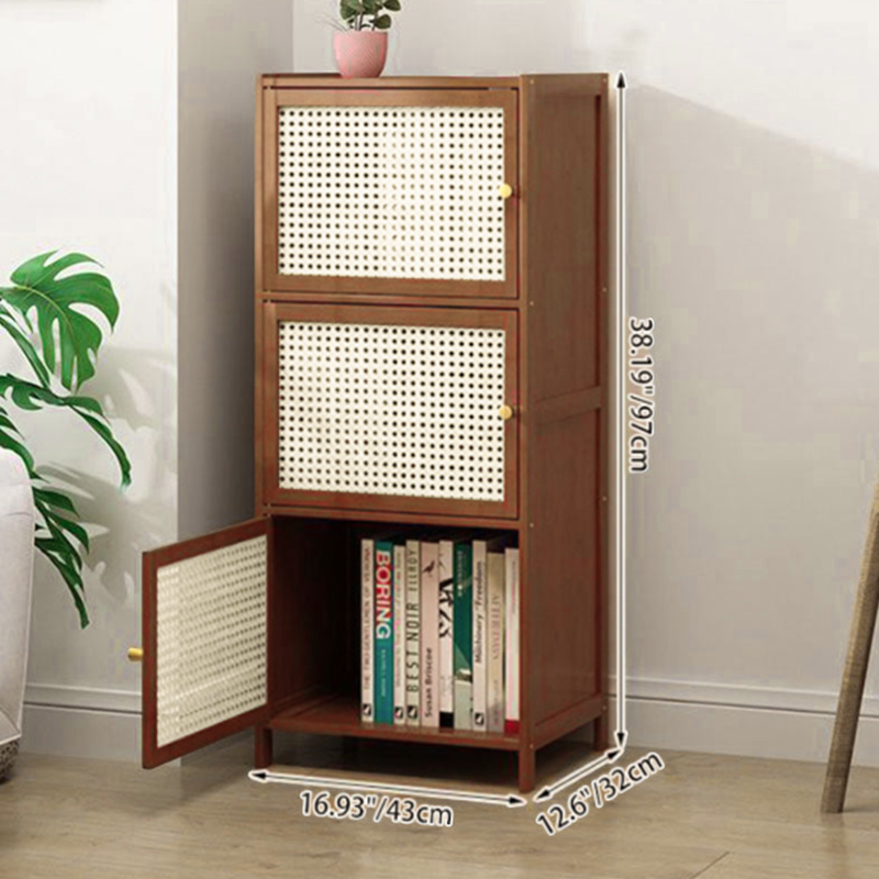 Contemporary Nordic Square Rectangular Nan Bamboo Fiberboard Storage Cabinet 2/3/4/5-Tier For Living Room
