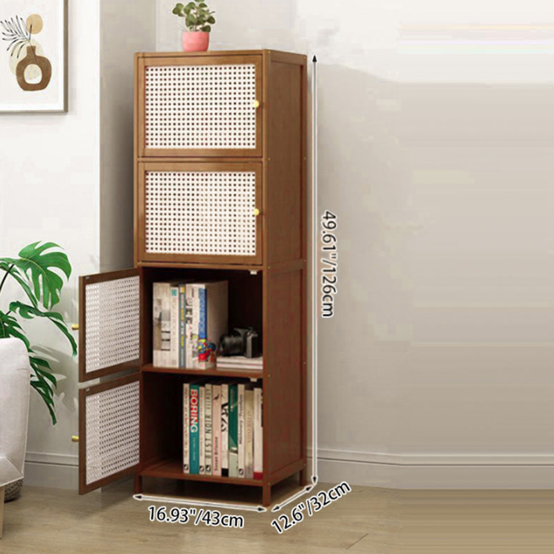 Contemporary Nordic Square Rectangular Nan Bamboo Fiberboard Storage Cabinet 2/3/4/5-Tier For Living Room