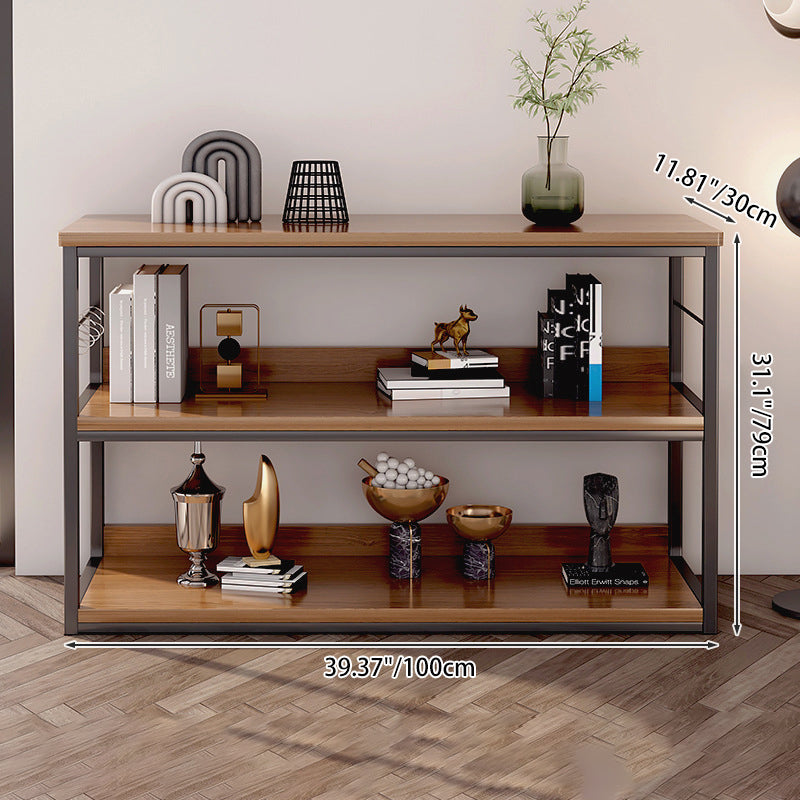 Modern Minimalist Rectangular Particleboard Iron Display Rack 3-Tier For Living Room