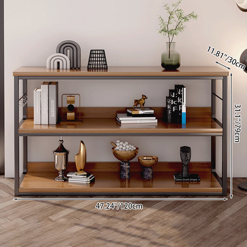 Modern Minimalist Rectangular Particleboard Iron Display Rack 3-Tier For Living Room