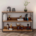 Modern Minimalist Rectangular Particleboard Iron Display Rack 3-Tier For Living Room