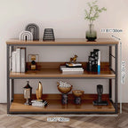 Modern Minimalist Rectangular Particleboard Iron Display Rack 3-Tier For Living Room