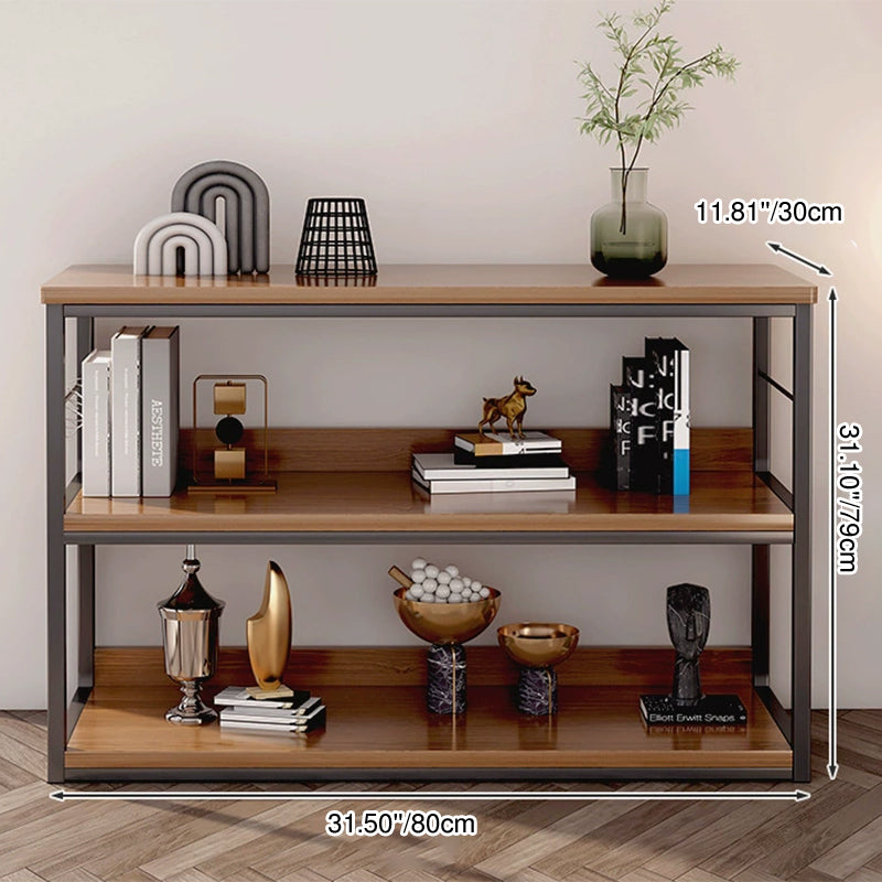 Modern Minimalist Rectangular Particleboard Iron Display Rack 3-Tier For Living Room