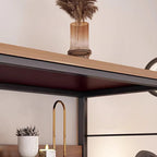 Modern Minimalist Rectangular Particleboard Iron Display Rack 3-Tier For Living Room