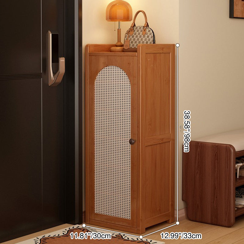 Traditional Japanese Rectangular Nan Bamboo Plastic Rattan MDF Weaving Shoe Storage 6/7/8-Tier For Entryways