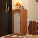 Traditional Japanese Rectangular Nan Bamboo Plastic Rattan MDF Weaving Shoe Storage 6/7/8-Tier For Entryways