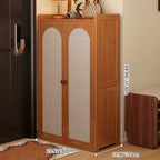 Traditional Japanese Rectangular Nan Bamboo Plastic Rattan MDF Weaving Shoe Storage 6/7/8-Tier For Entryways